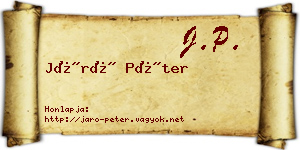 Járó Péter névjegykártya