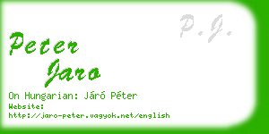 peter jaro business card